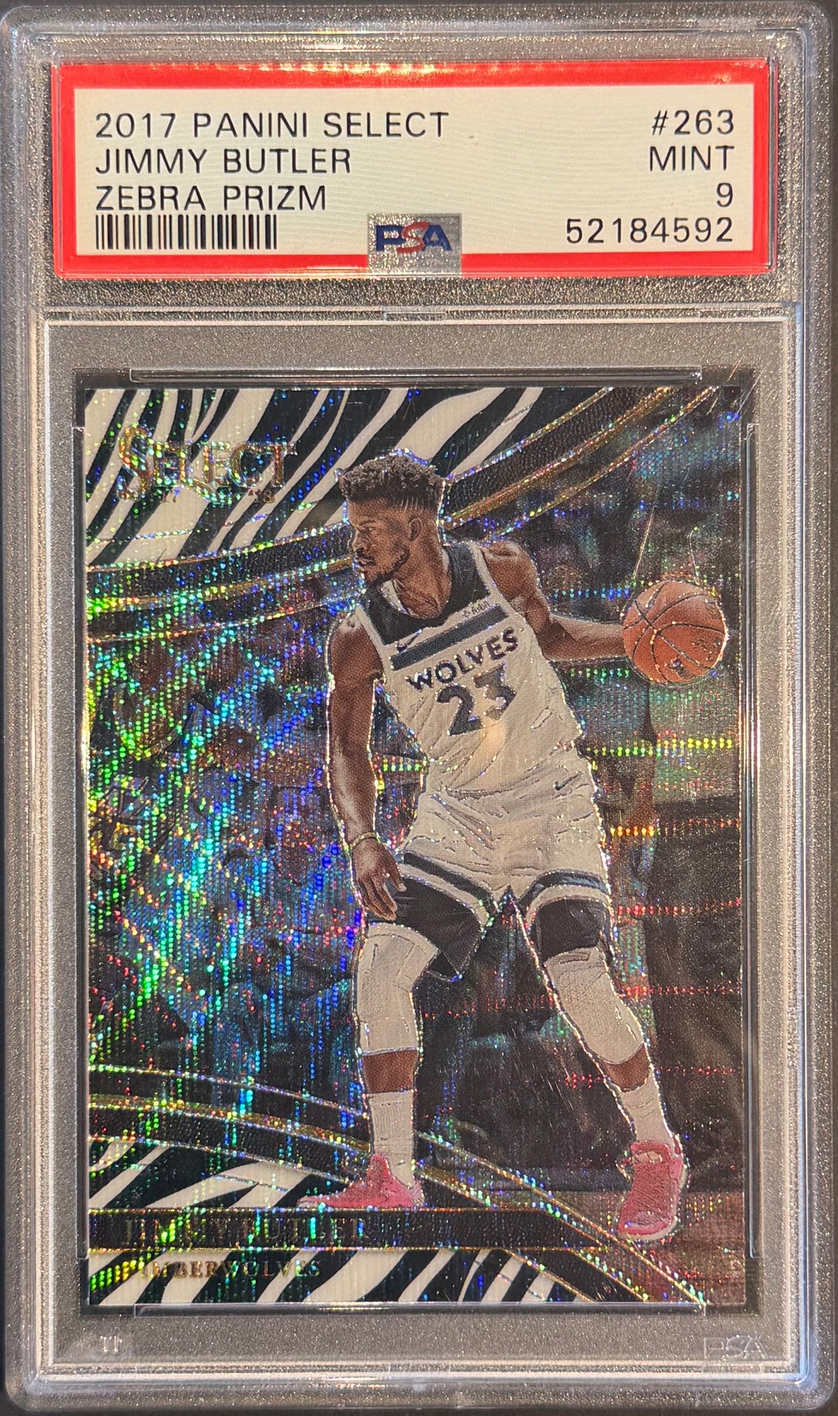PSA 9 Jimmy Butler No.262 Zebra Case Hit panini courtside 2017/18