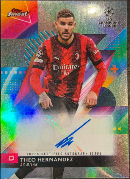 2023-24 Topps Finest UEFA UCL Theo Hernandez Variation Refractor AUTOGRAPH