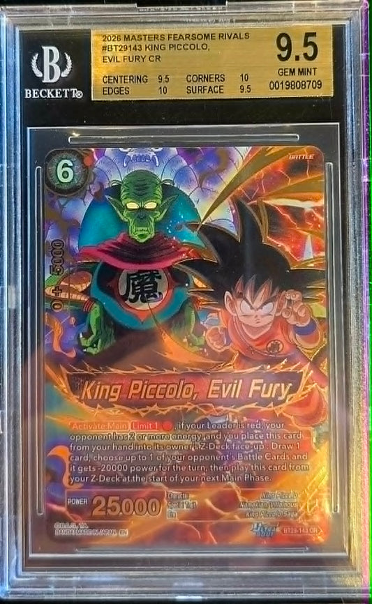 2026 Dragon Ball Super King Piccolo, Evil Fury CR Gem Mint 9.5 Beckett