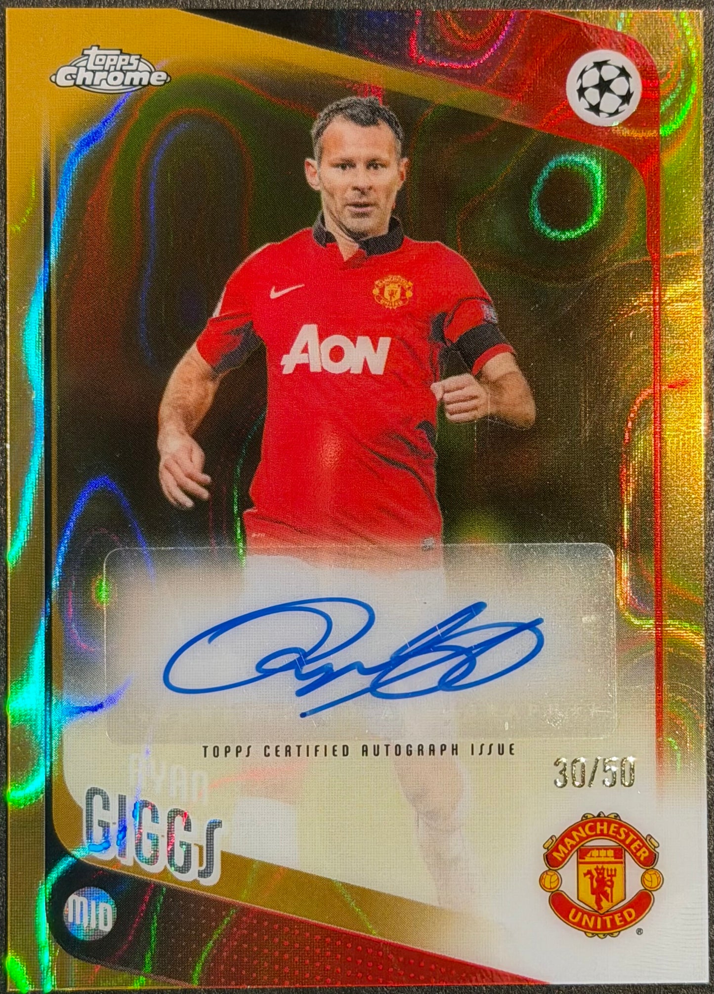 Ryan Giggs 30/50 Gold Autograph Topps Chrome UEFA 2025/26