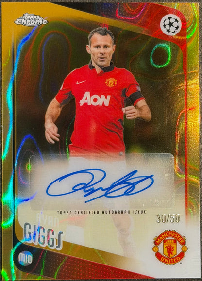 Ryan Giggs 30/50 Gold Autograph Topps Chrome UEFA 2025/26