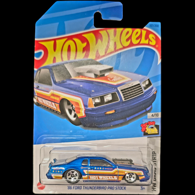 Hot Wheels 1/64 Diecast HW Drag Strip Blue 1986 Ford Thunderbird Pro Stock