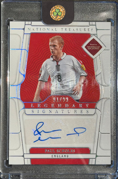 Paul Scholes Legendary Signatures 91/99 Panini National Treasures England Auto