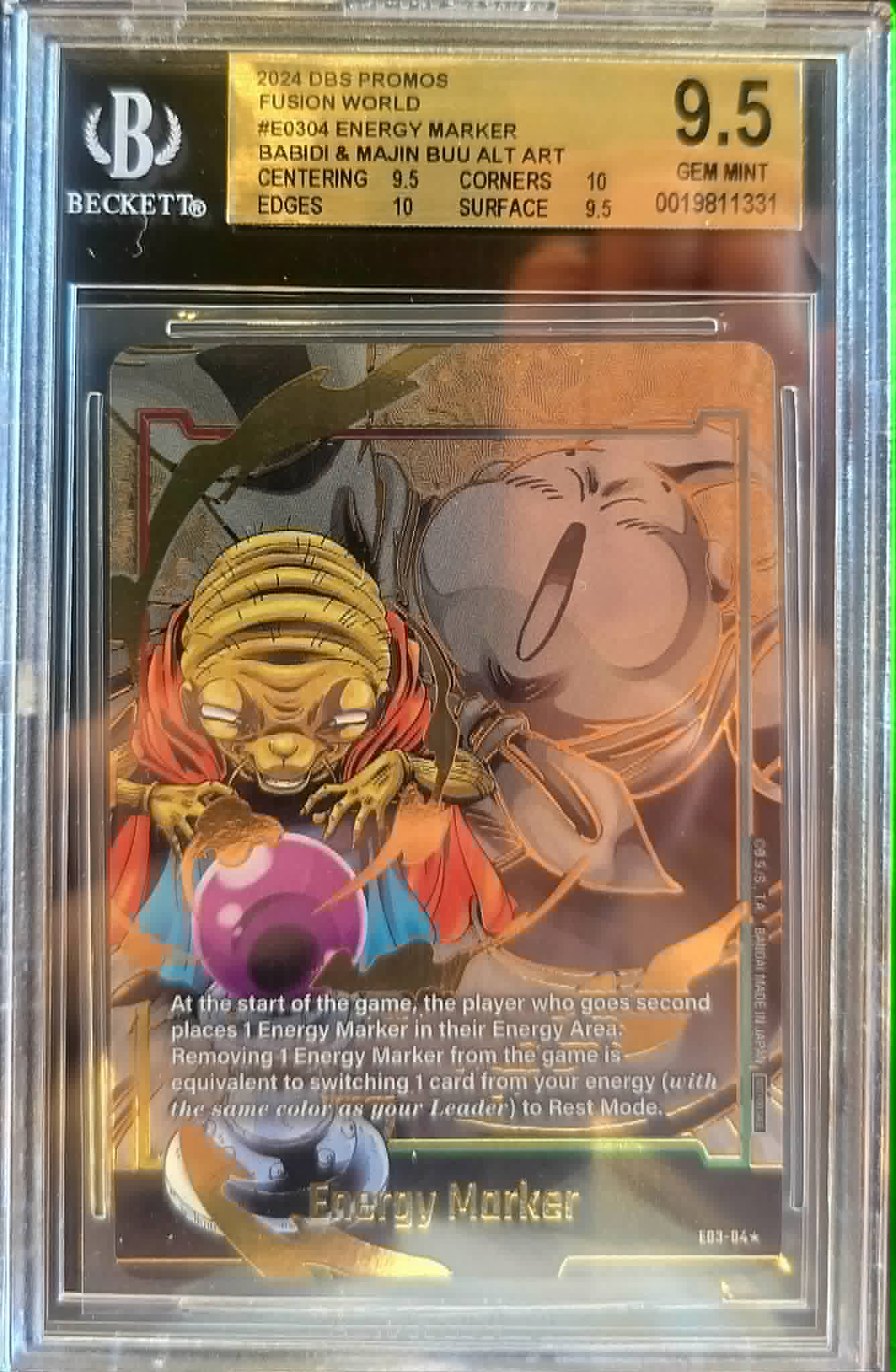 2024 Dragon Ball Super Energy Marker Babidi & Majin Buu Alternate Art Gem Mint 9.5 Beckett