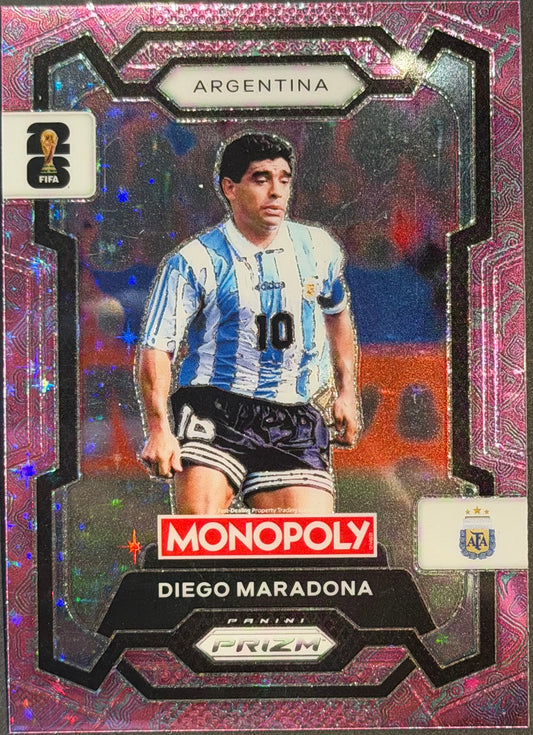 2026 Prizm Monopoly FIFA World Cup #3 Diego Maradona – Argentina, Pink Stars
