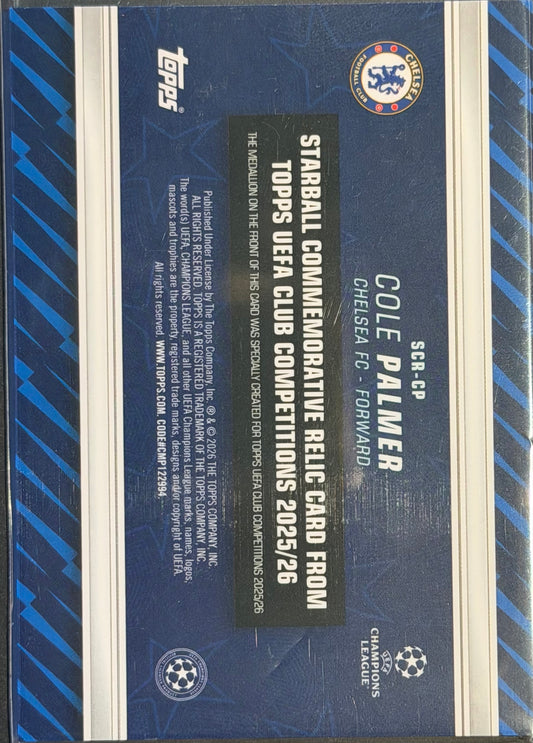 Cole Palmer 2025-26 Topps UCC Soccer Card Starball Commemorative Relic Card