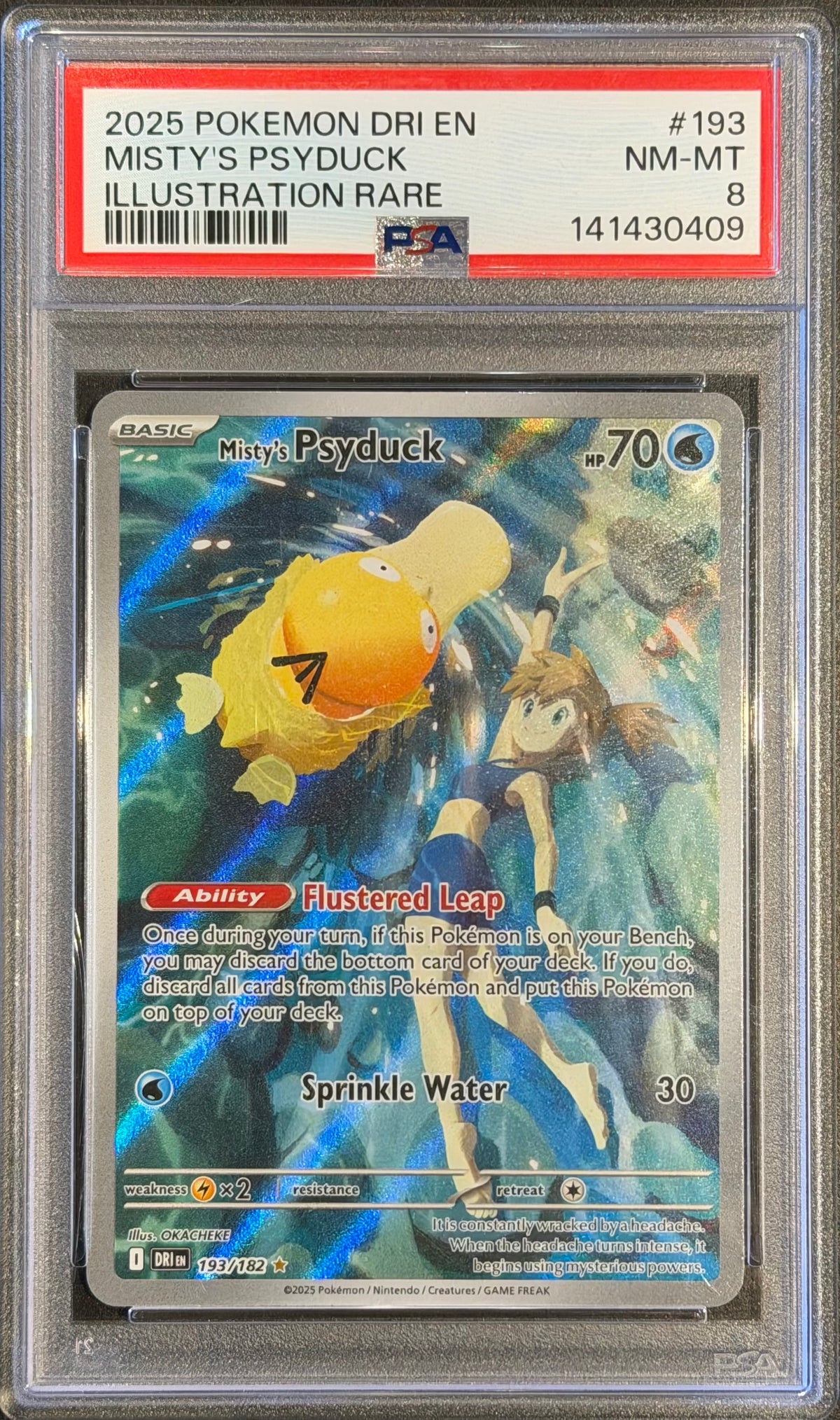 Misty’s Psyduck 193/182 Illustration Rare PSA 8 Destined Rivals