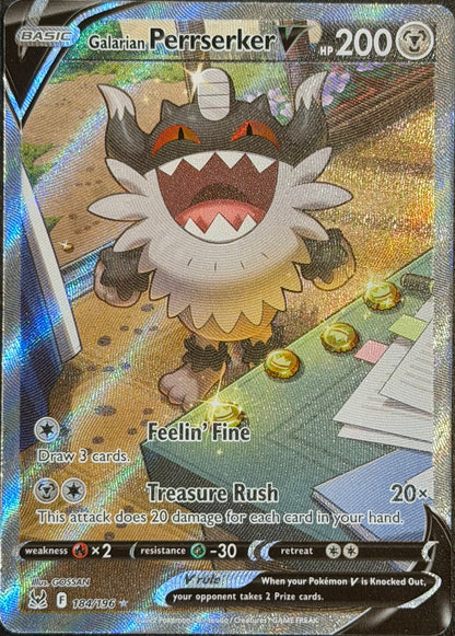 Galarian Perrserker V 184/196 Alt Art Lost Origin