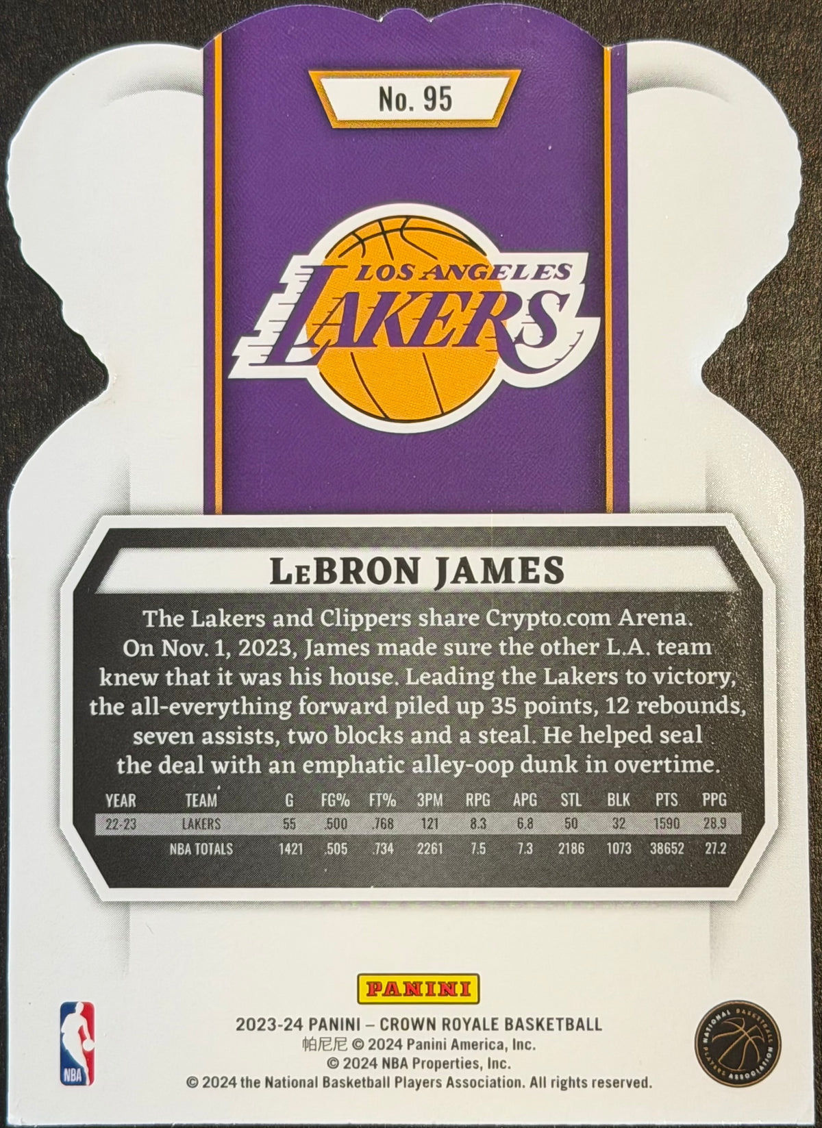 2023-24 Panini Crown Royal Lebron James #95 Silver Foil Die-cut
