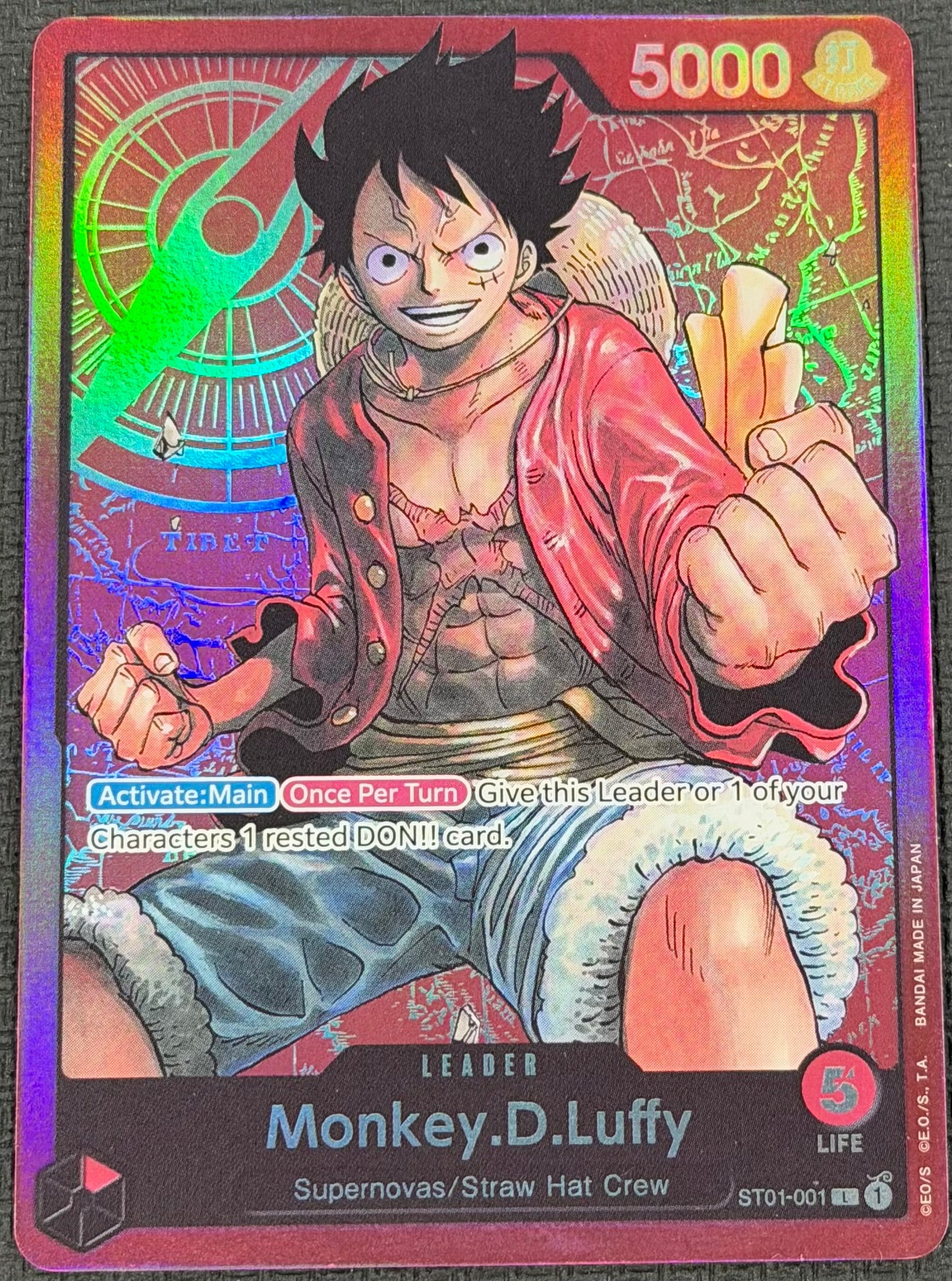 Monkey.D.Luffy ST01-001 PRE ERRATA Leader