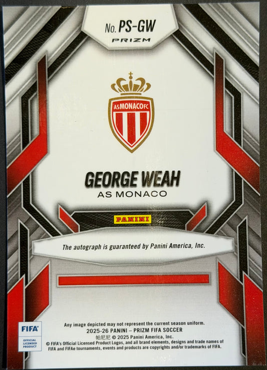 George Weah 2025-26 Panini Prizm FIFA Prolific Choice Auto