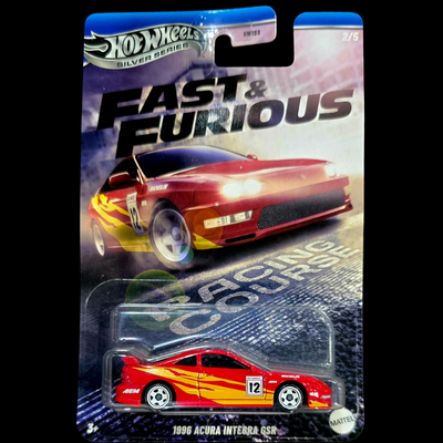 HOT WHEELS DIE CAST THEMED SILVER SET HNR88 FAST & FURIOUS 1996 ACURA INTEGRA #2