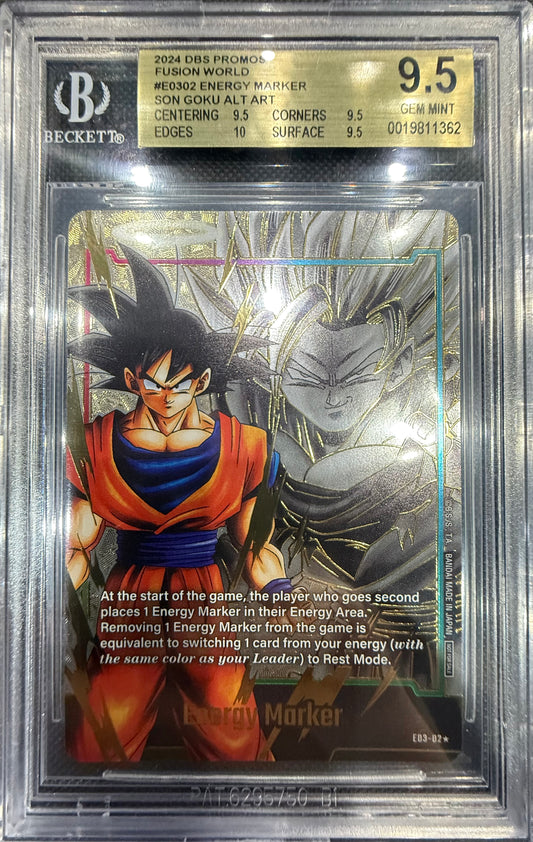 2025 DRAGON BALL SUPER FUSION WORLD ALTERNATE ART #E03-02 ENERGY MARKER Beckett 9.5
