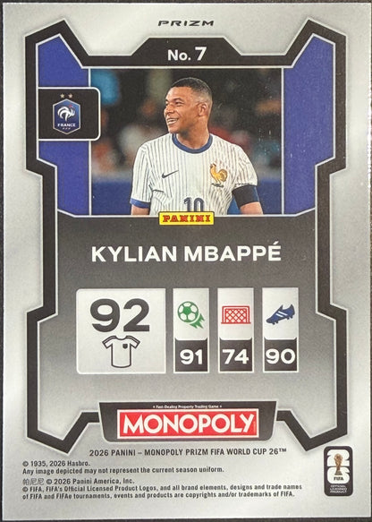 Kylian Mbappe 2026 Prizm Monopoly FIFA World Cup Four Corners Green Wave
