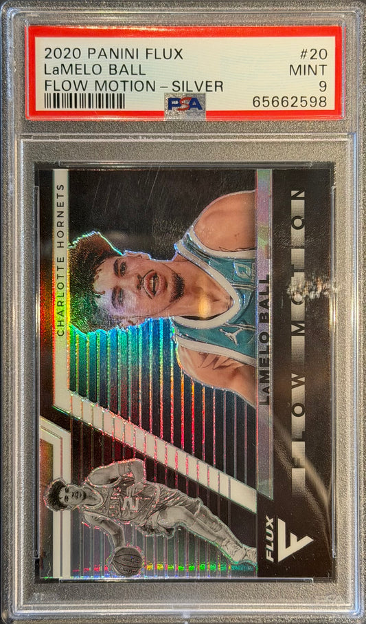 PSA 9 Lamelo Ball 2020 panini Flux Flow motion Silver