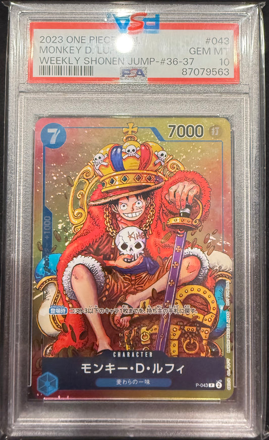 Monkey D Luffy Japanese P-043 p PSA 10