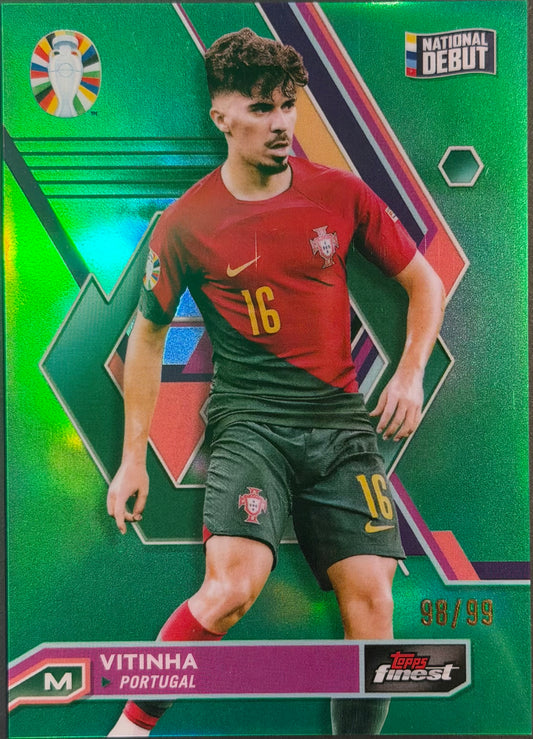 2023 Topps Finest Road To Euro 2024 VITINHA Green Refractor 98/99 RC