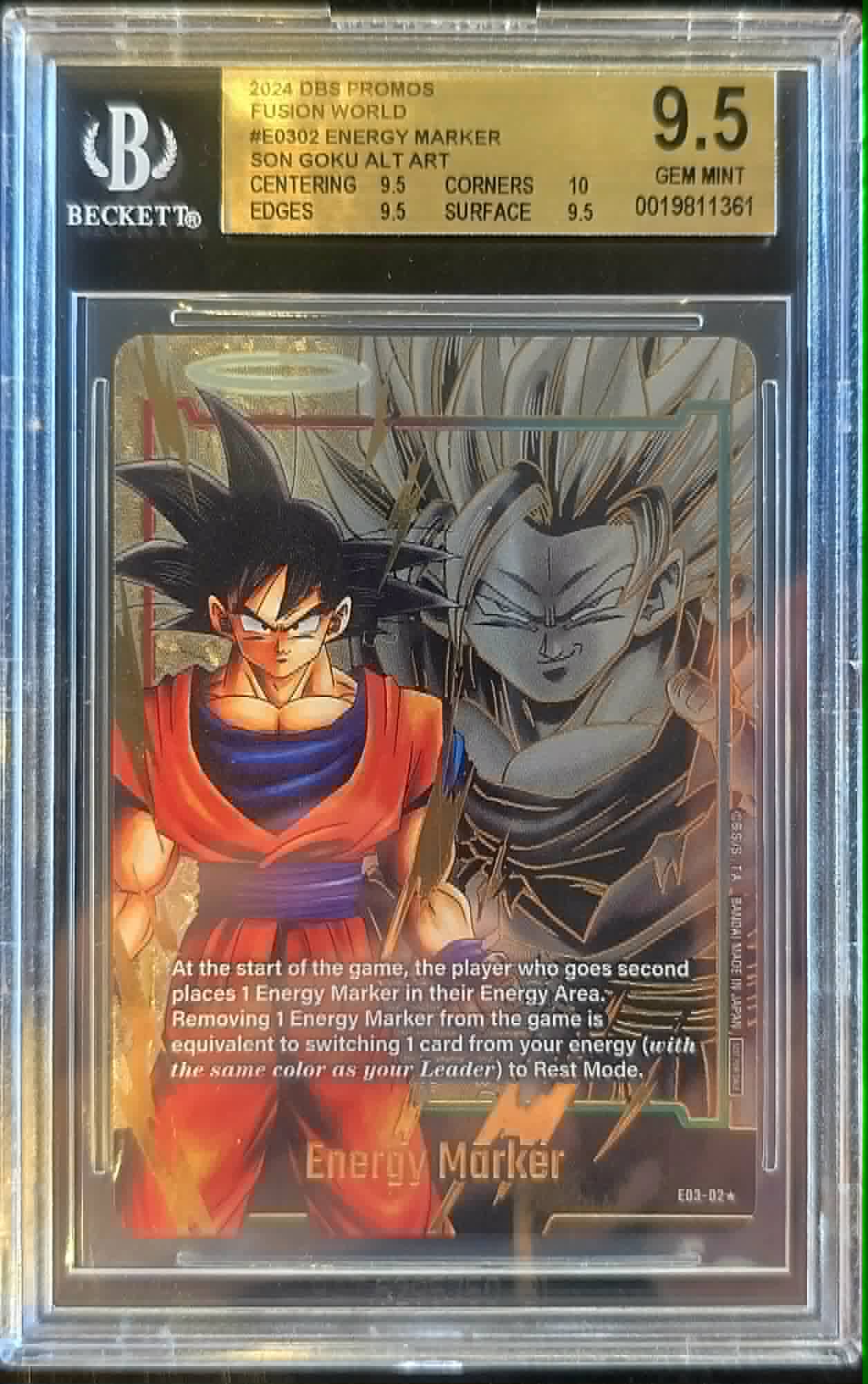 2024 Dragon Ball Super Energy Marker Son Goku Alternate Art Gem Mint 9.5 Beckett