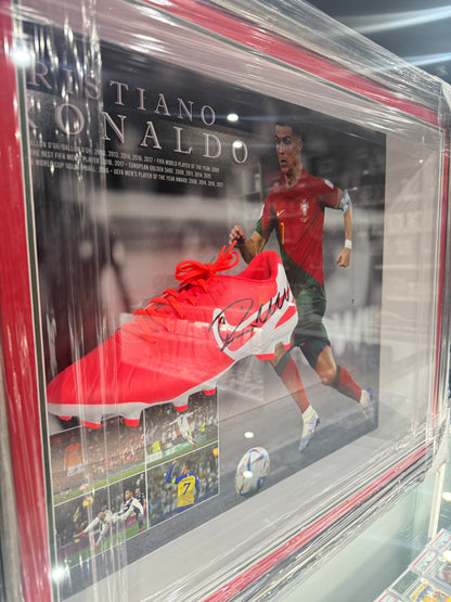 Cristiano Ronaldo Autographed Boot Framed [Beckett Certified]