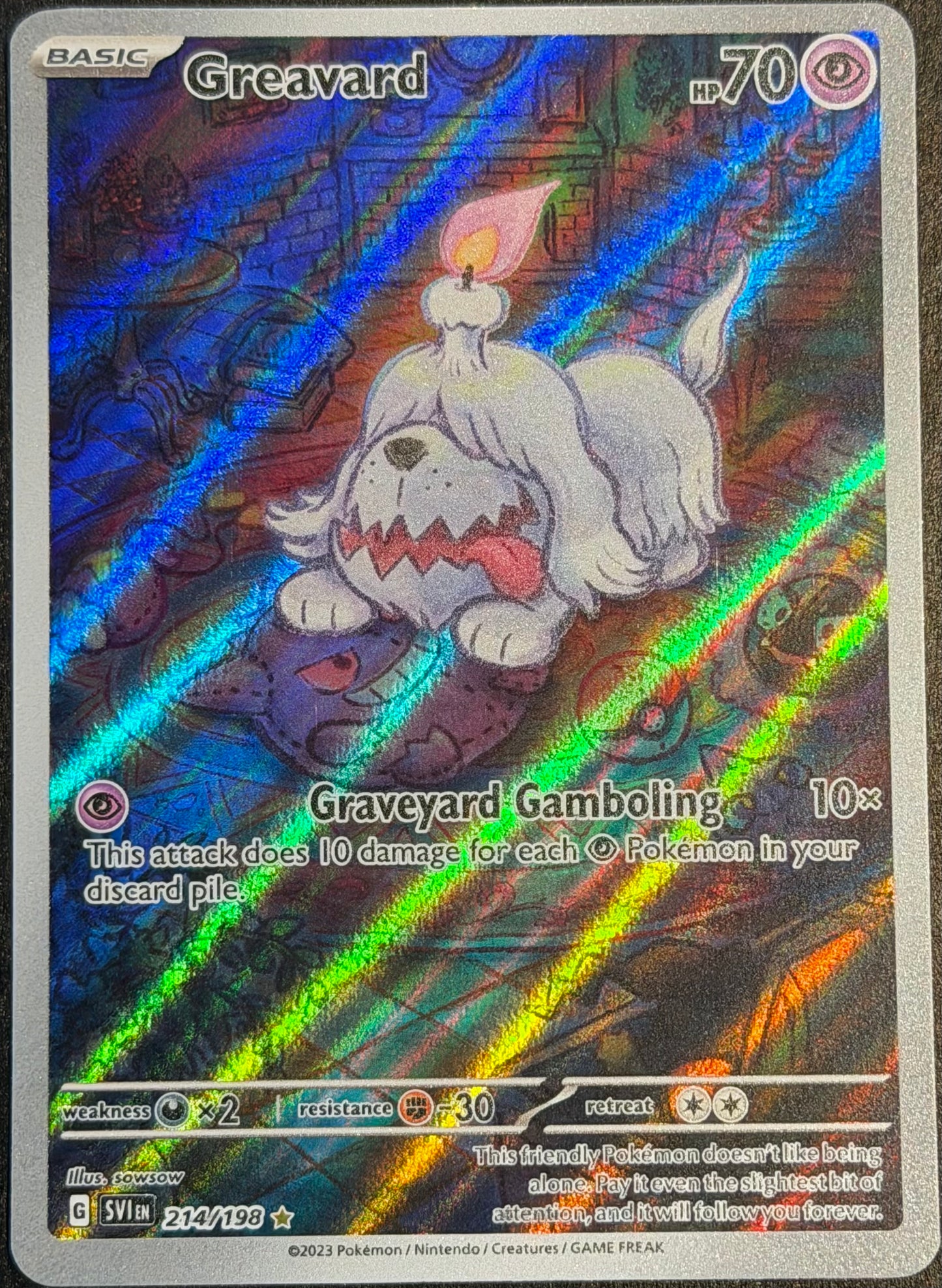 Greavard 214/198 Illustration Rare Scarlet Violet base
