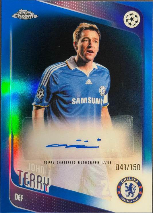 John Terry 2025-26 Topps Chrome Premier League Blue Auto 41/150