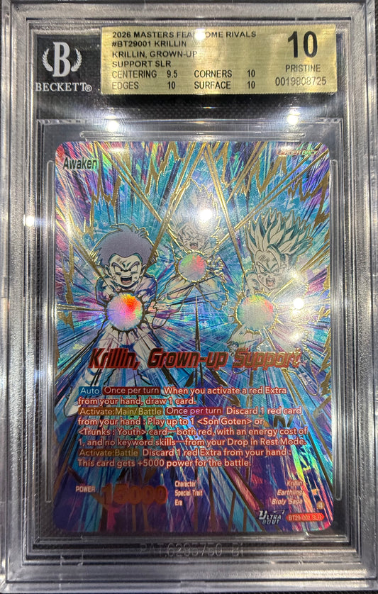 Dragon Ball Super Card Game Krillin, Grown Up Support SLR BT28-001 Beckett 10