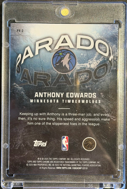 Topps Chrome 2025-26 Paradox Anthony Edwards PX-2 Case Hit  Holofoil