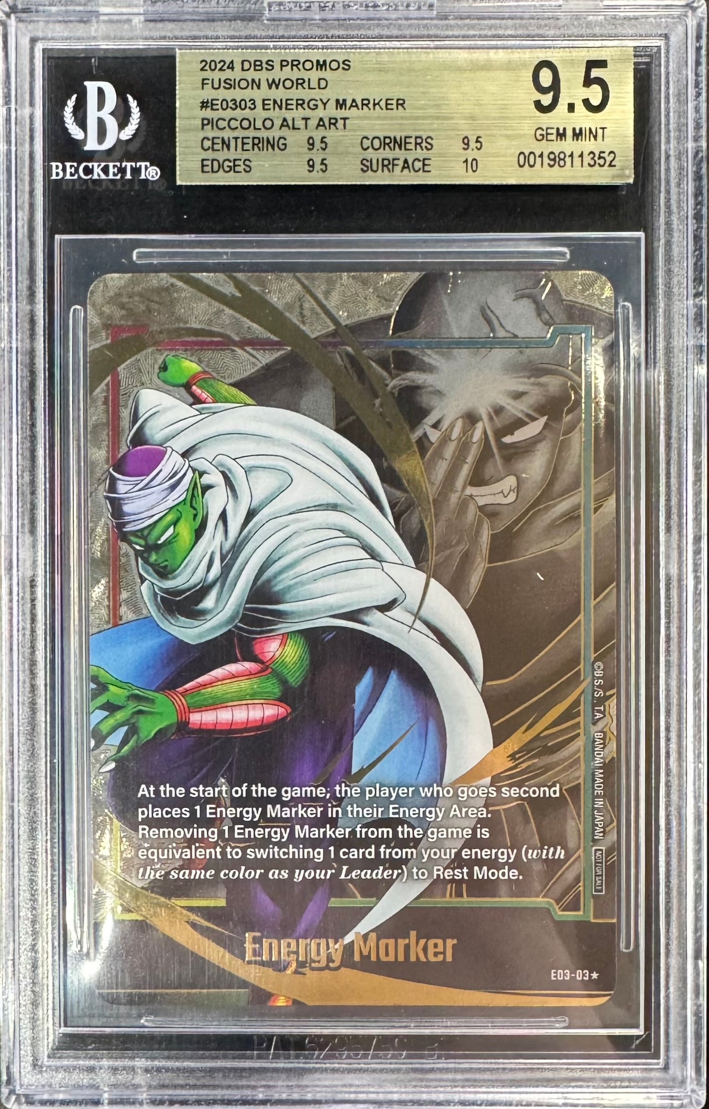2024 DBS Fusion World Energy Marker Piccolo Alt Art E03-03 [DBS Promos] Beckett 9.5
