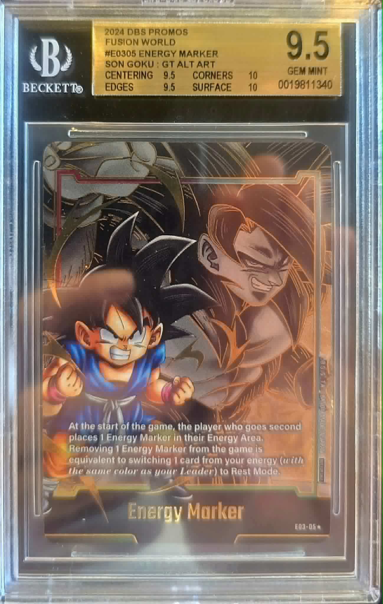 2024 Dragon Ball Super Energy Marker Son Goku: GT Alternate Art Gem Mint 9.5 Beckett