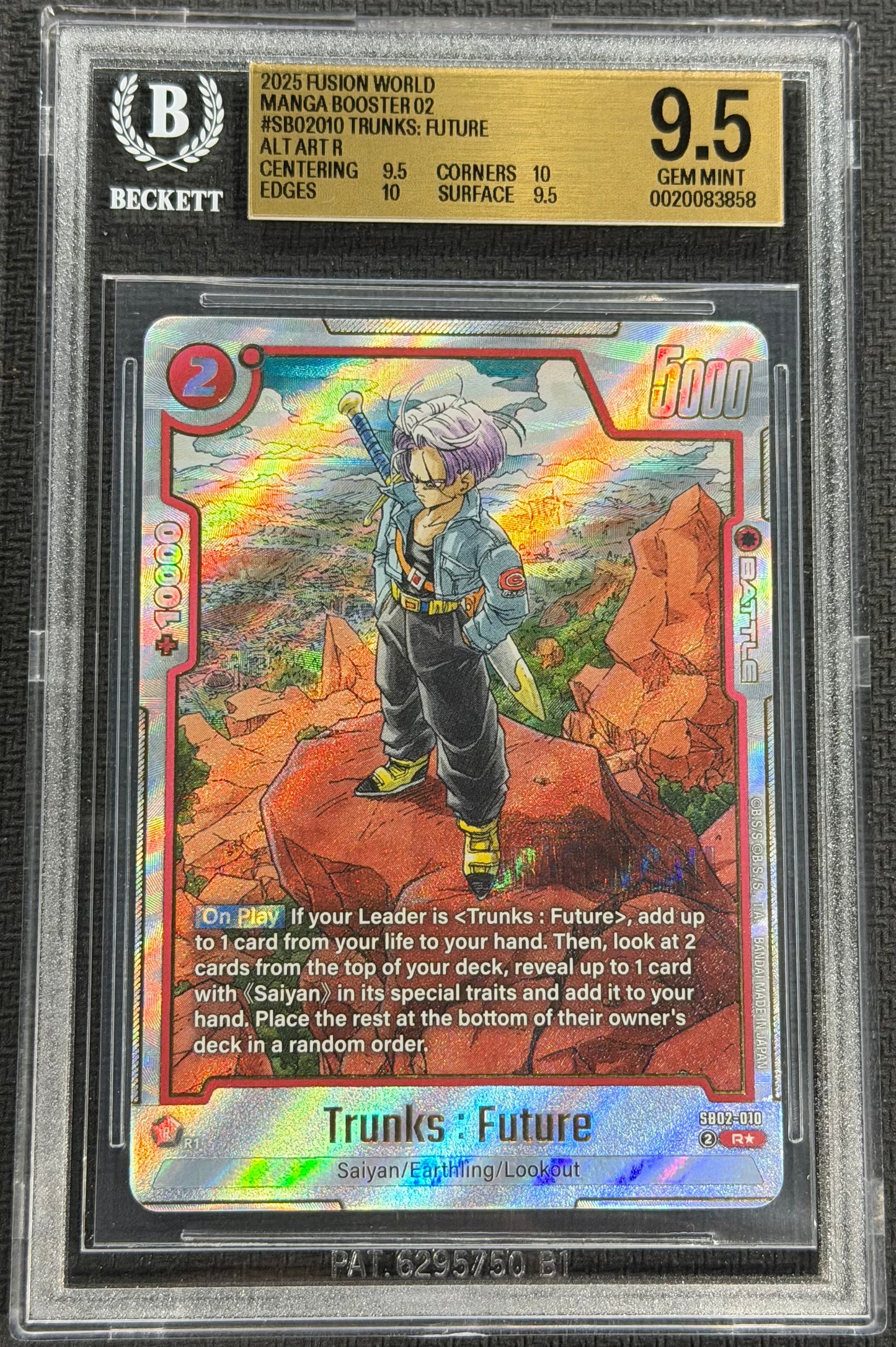 2025 DBS Trunks : Future SB02-010 Alternate Art Beckett 9.5