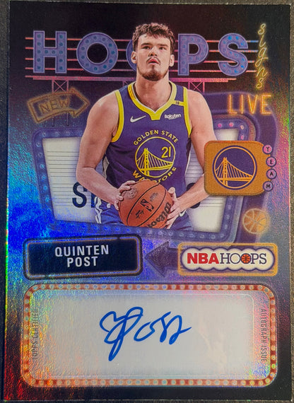 Quinten Post Golden State Warriors Autograph Hologram Card Panini NBA Hoops