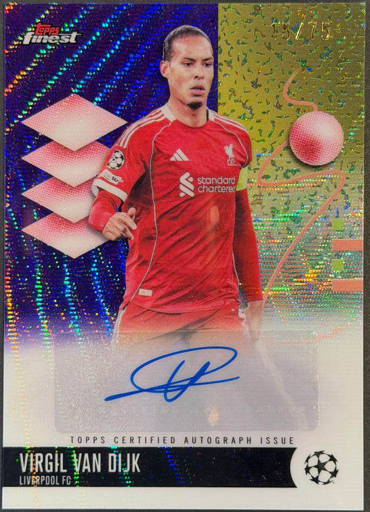 Virgil Van Dijk 15/75 Autograph Purple 2025/26 Topps Finest