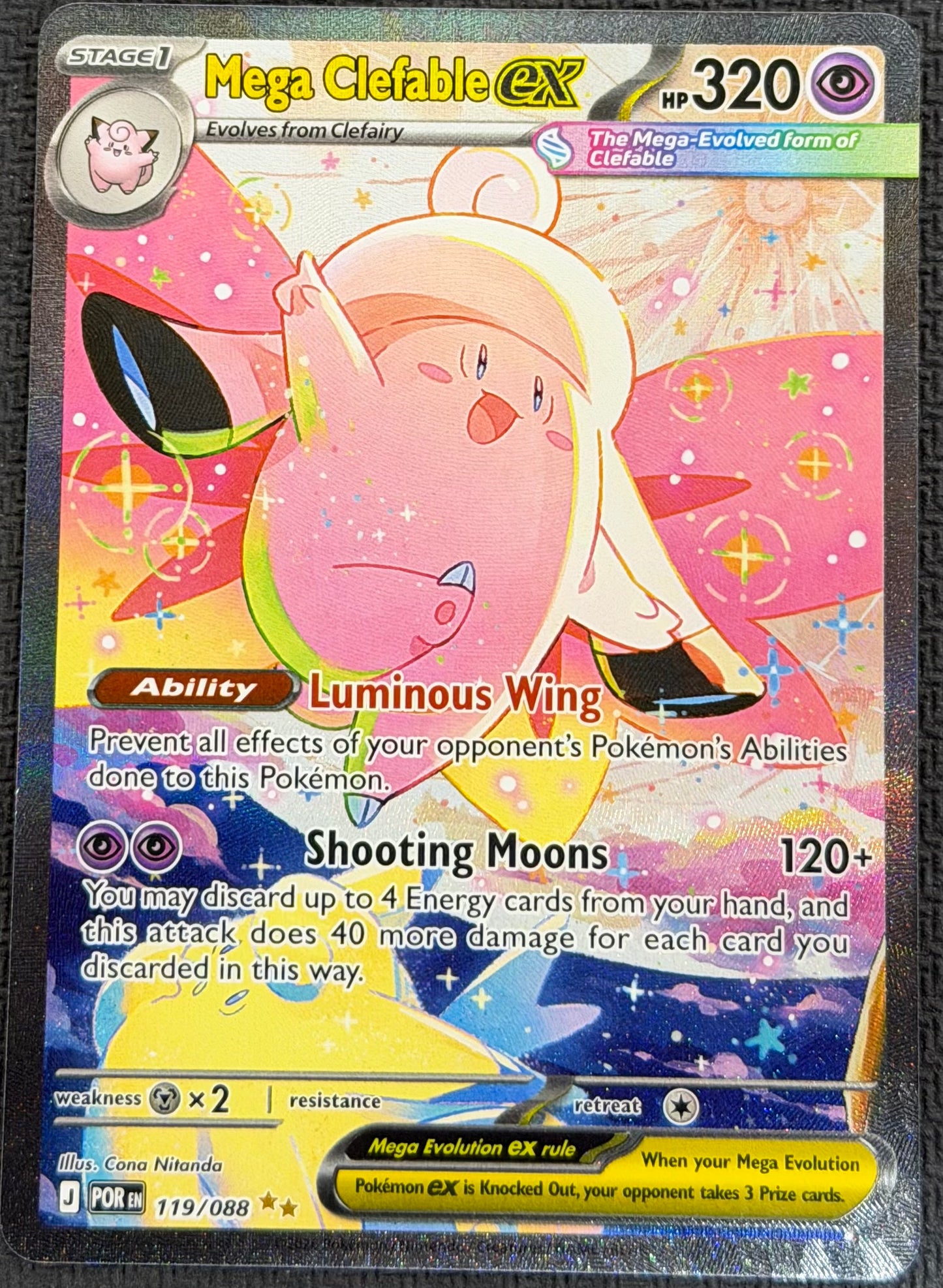 Mega Clefable Ex 119/088 Special Illustration Rare SIR Perfect Order