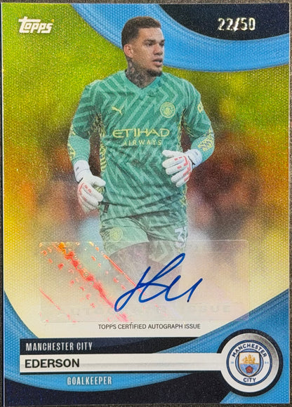 Ederson 22/50 Gold Autograph Manchester City Team set 23/24