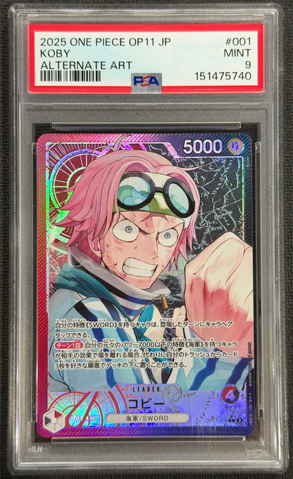2025 One Piece Koby OP11-001 Alternate Leader PSA 9 Japanese