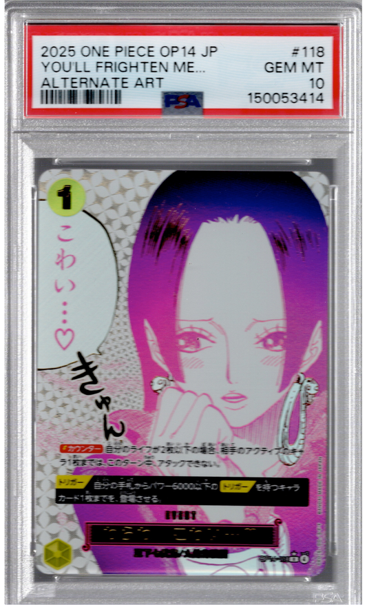 2025 One Piece OP14 Japanese You'll Frighten Me... Alternate Art PSA 10
