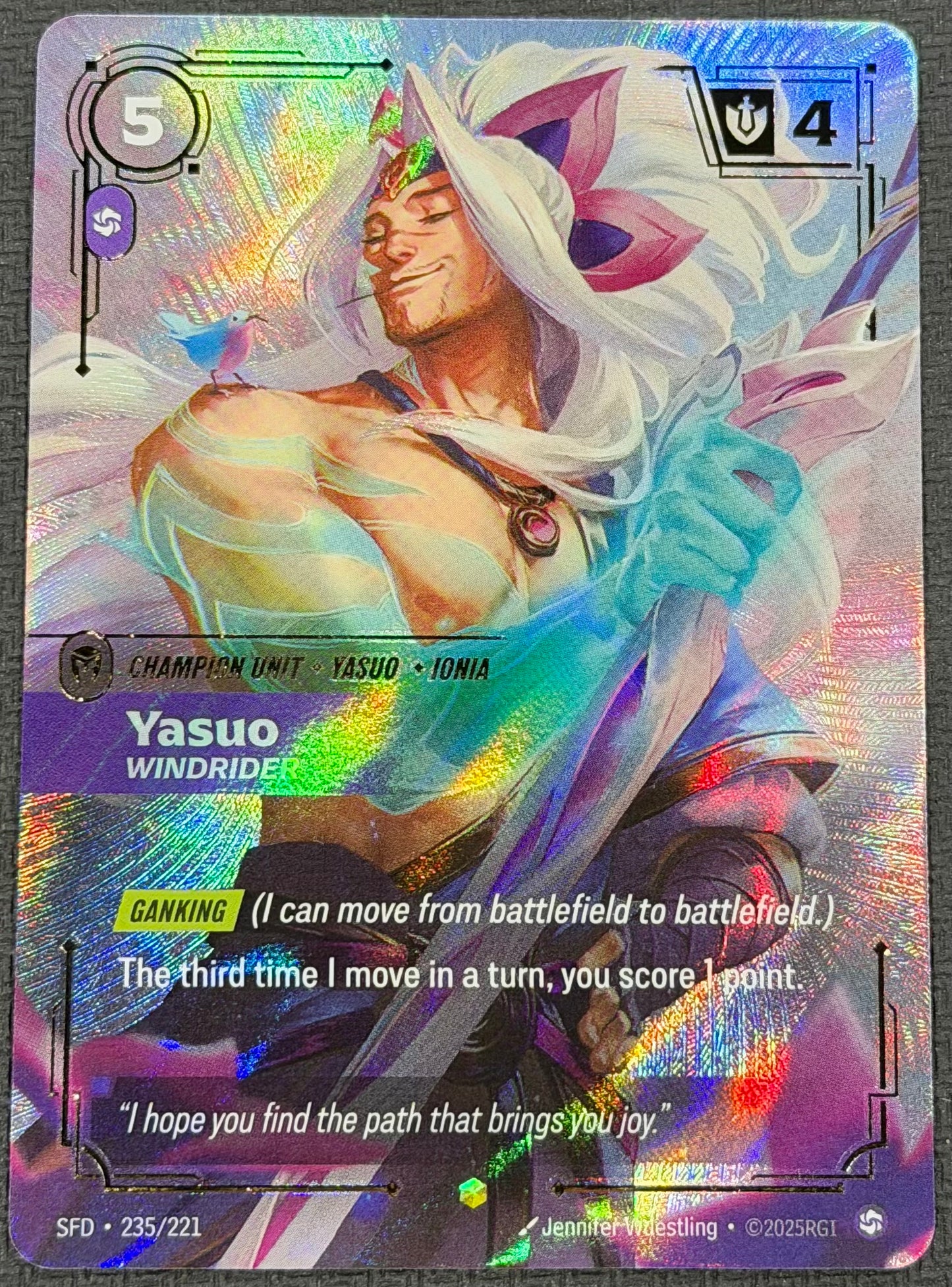Yasuo Windrider Overnumbered 235/221 Riftbound Spiritforged TCG English