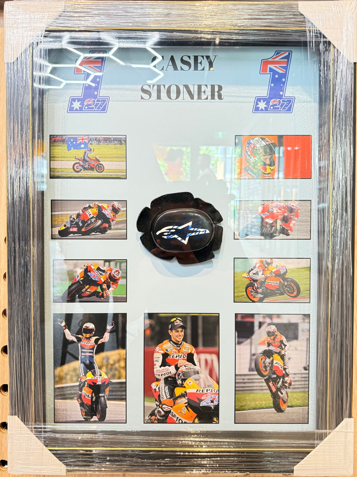 Casey Stoner Signed Knee Protector Framed COA
