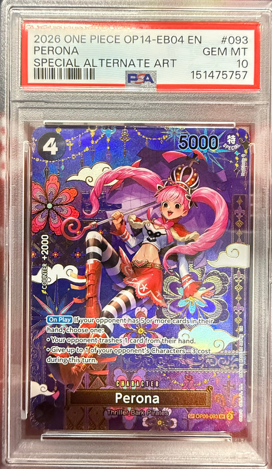 PSA 10 Perona OP06-093 SP SR The Azure Sea's Seven ONE PIECE Card Japanese 2025