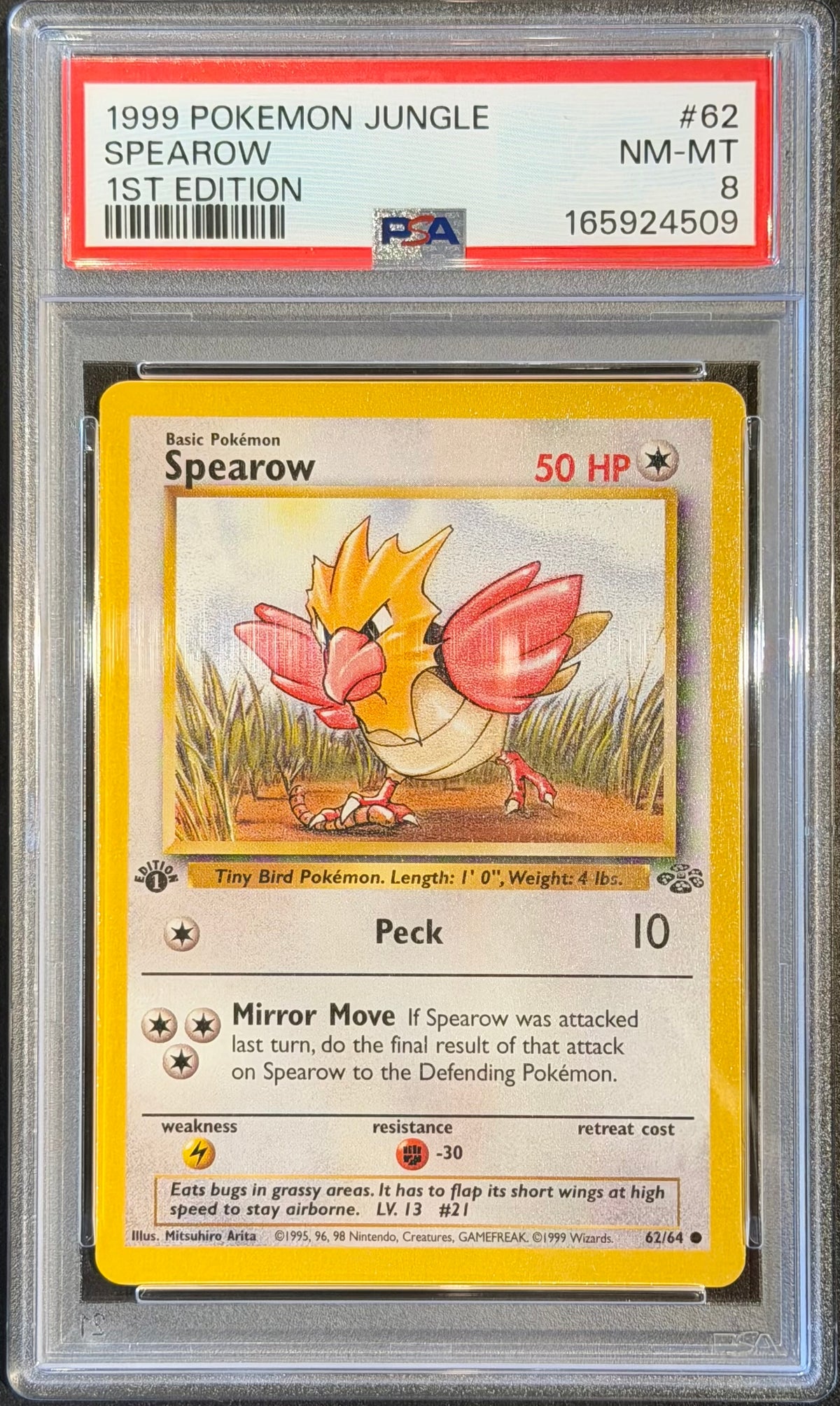 Spearow 62/64 1ST Edition PSA 8 1999 Pokemon Jungle
