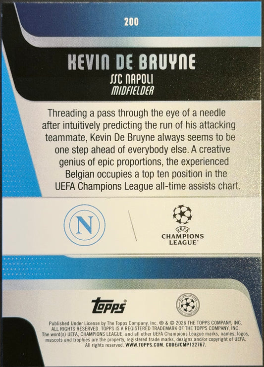 Kevin De Bruyne 19/25 Orange Topps Club Competitions 25/26