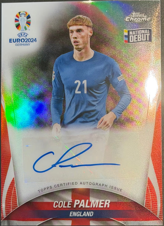 Cole Palmer Refractor Auto #CA-CP National Debut England 2024 Topps Chrome UEFA
