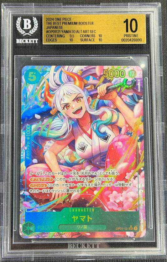 2024 One Piece Yamato OP01-121 Alternate Art Secret Rare SEC Beckett 10 Japanese