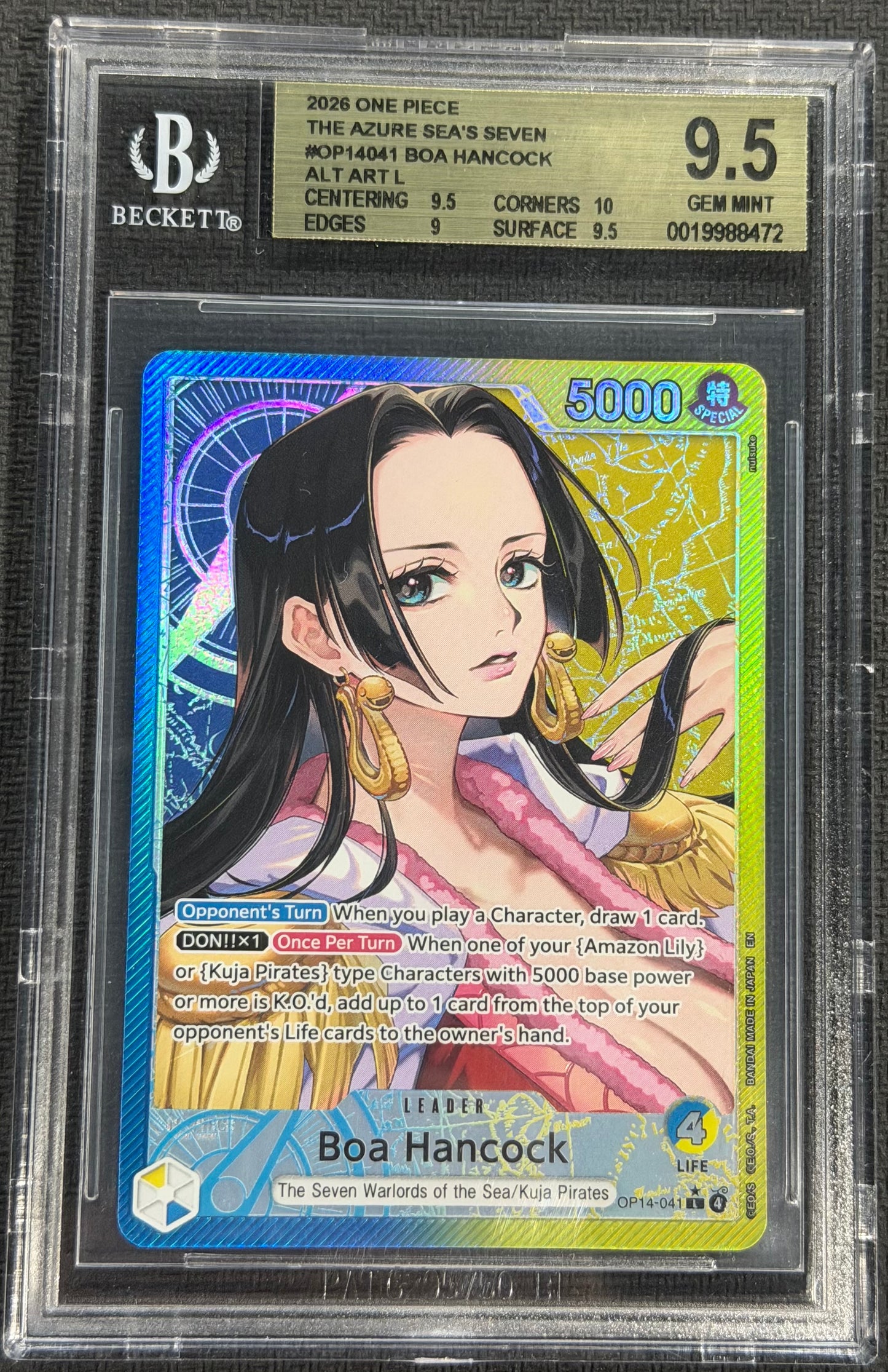 2026 One Piece Boa Hancock OP14-041 Alternate Leader Beckett 9.5