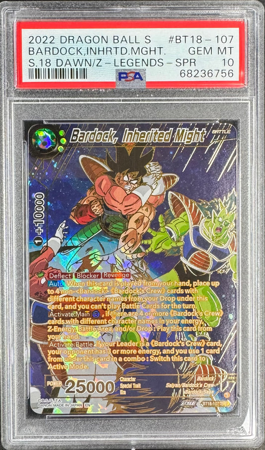2022 DBS Bardock, Inherited Might BT18-107 SPR [Dawn Of Z Legends] PSA 10