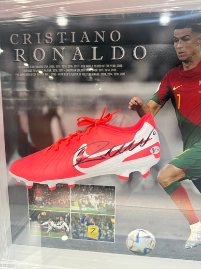 Cristiano Ronaldo Autographed Boot Framed [Beckett Certified]