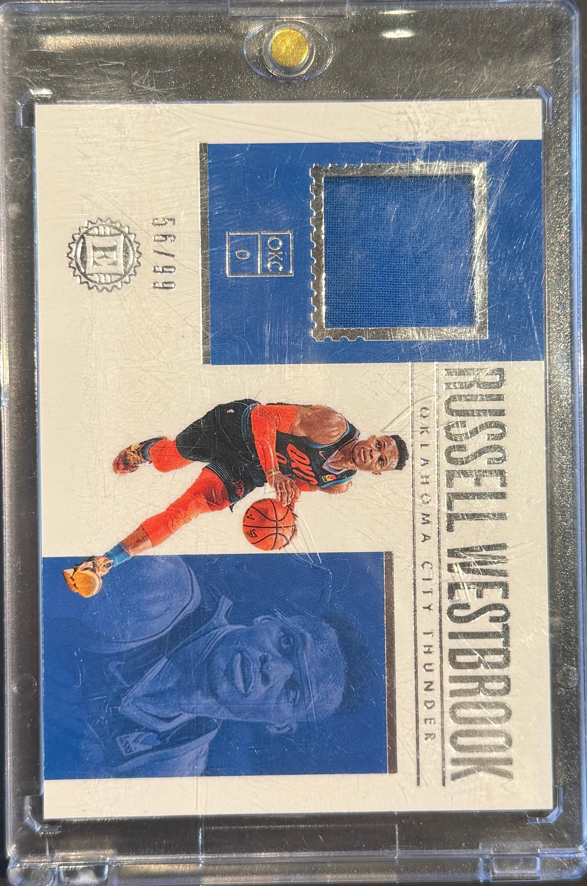 Russell Westbrook 2018-19 Panini Encased Game Used Patch 56/99 M-RW Thunder LA