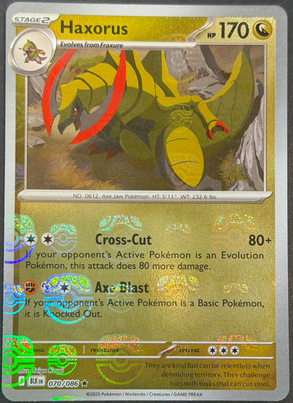 Haxorus 070/086 Rev Holo master ball Black Bolt