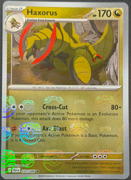 Haxorus 070/086 Rev Holo master ball Black Bolt