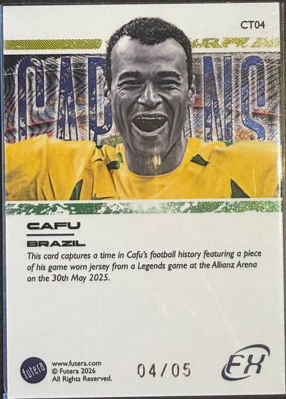 Cafu 4/5 Captions Futera Patch Game Worn